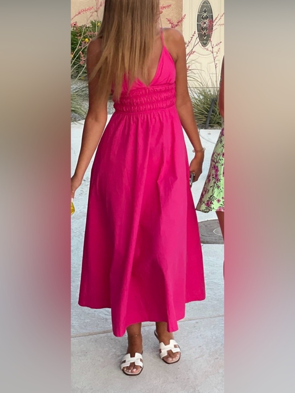 Zara Voluminous Poplin Dress in dark fuchsi